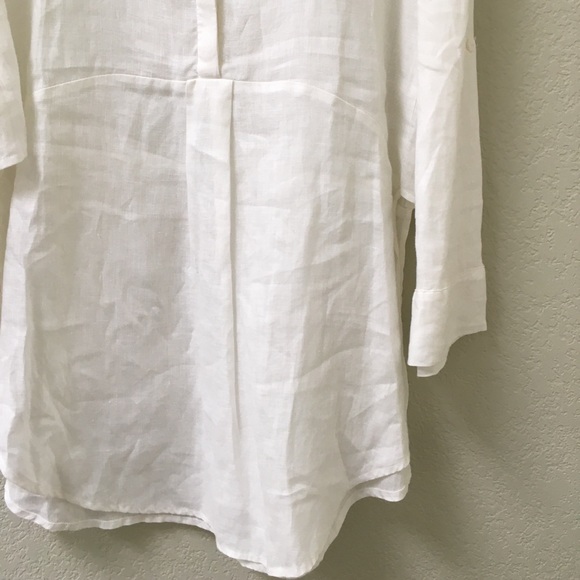 White Linen Blouse - Picture 2 of 6